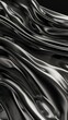 Vertical photo of Single Gray abstract flowing liquid 3d wave stripe on black background