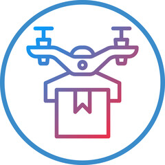 Wall Mural - Drone Delivery Icon Style