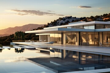 Wall Mural - b'Modern house with amazing view'