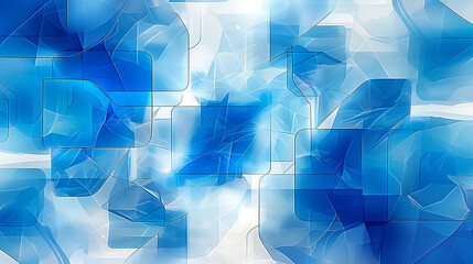 Wall Mural - Abstract blue geometric shapes on light background