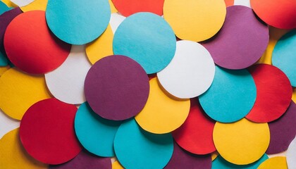 Wall Mural - background of colourful paper circles in memphis geometric style