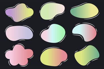 Fototapete - Set of abstract spots backgrounds. Delicate spring gradient backgrounds. Vector collection.