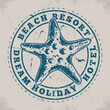 Beach resort vintage monochrome emblem