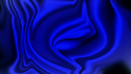 Poster - Smooth shiny silk fabric texture, deep blue color flow swirl. Abstract Blue Liquify abstract background. Blue silk background.