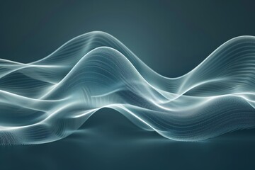 Wall Mural - Blue light digital abstract wave technology background with stunning visual effects