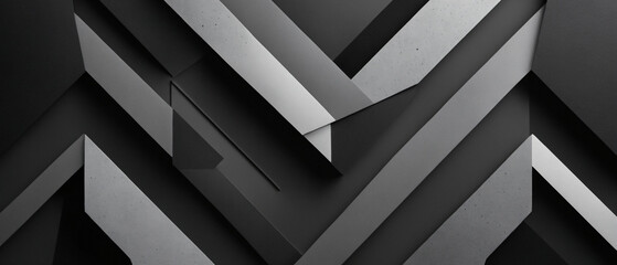 Wall Mural - Abstract, 3D, grey and black wallpaper of lines and geometric shapes, light and shadow