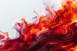 A seamless fusion of fiery reds and burnt oranges swirling dynamically over a backdrop of pristine white