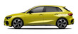 Realistic vector illustration Yellow car in side view, isolated in transparent background.