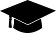 silhouette graduation cap and diploma	
