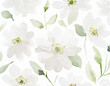 Tapeta namalowane białe kwiaty wzór