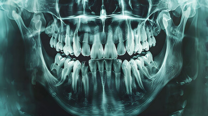 Wall Mural - full mouth teeth x-ray dental advertisement