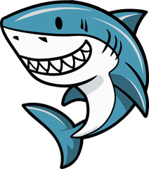 blue shark cartoon illustration