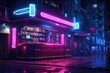 Dive bar city neon architecture