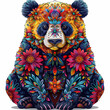 Fierce panda head illustration for design or tattoo