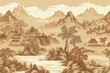 Mountain landscape drawing nature.