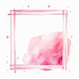 Fototapeta Kwiaty - Różowa namalowana kwadratowa ramka