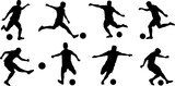 Fototapeta  - soccer silhouettes on the white background volume 2