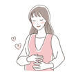 Illustration of a pregnant woman stroking her stomach.
