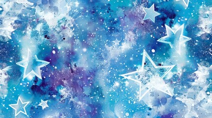 Wall Mural - Cosmic Dreamscape with Ethereal Stars and Nebula Motifs