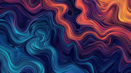 Wall Mural - Vibrant Abstract Wave Pattern Background in Rich Colors