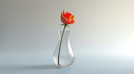 Wall Mural - Single Stem Vase A single flower stem in a sleek vase