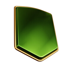 Wall Mural - green square button, 3d badge blank for text, marketing social media
