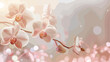 Beautiful orchid flowers on light background Vector