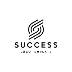 Poster - Rotating Initial Letter S with Simple Circular Shape Stripes Logo Design