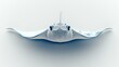 A minimalist design of a manta ray, capturing the essence of this magnificent creature with clean lines and curves