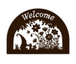Garden sign Welcome welcome with gnome