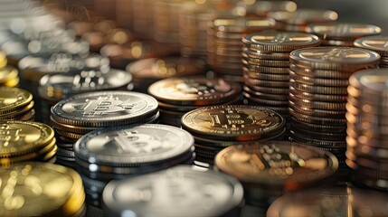 Poster - A pile of coins with one of them reading 