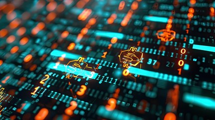 Poster - A computer screen with a lot of numbers and dollar signs