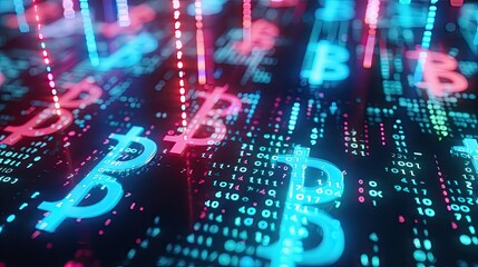 Poster - A computer screen with a bunch of blue and red Bs