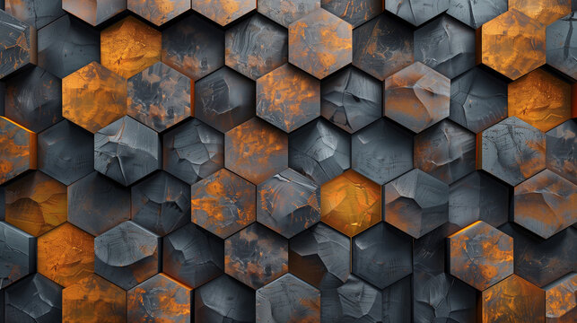 Abstract blue background with a seamless pattern of 3D cubes,Colorful Geometric Triangle Mosaic Texture Art