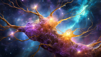 Wall Mural - cosmic synapse tree abstract