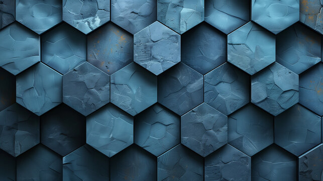 Abstract blue background with a seamless pattern of 3D cubes,Colorful Geometric Triangle Mosaic Texture Art