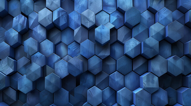 Abstract blue background with a seamless pattern of 3D cubes,Colorful Geometric Triangle Mosaic Texture Art