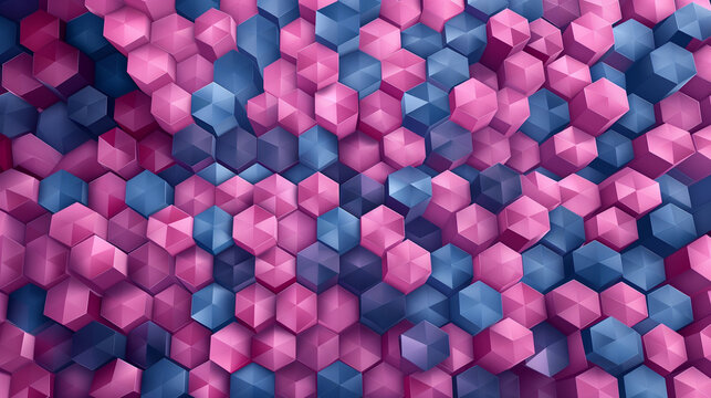 Abstract blue background with a seamless pattern of 3D cubes,Colorful Geometric Triangle Mosaic Texture Art