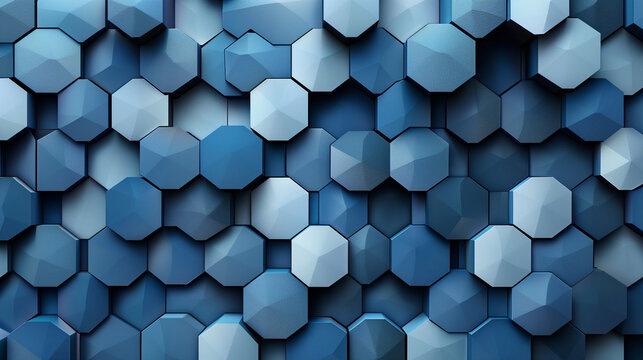 Abstract blue background with a seamless pattern of 3D cubes,Colorful Geometric Triangle Mosaic Texture Art