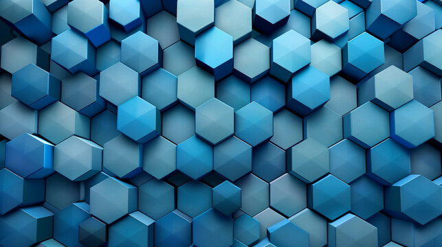 Abstract blue background with a seamless pattern of 3D cubes,Colorful Geometric Triangle Mosaic Texture Art