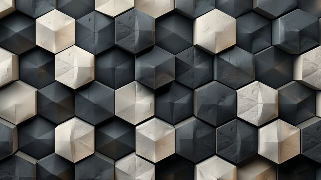 Abstract blue background with a seamless pattern of 3D cubes,Colorful Geometric Triangle Mosaic Texture Art