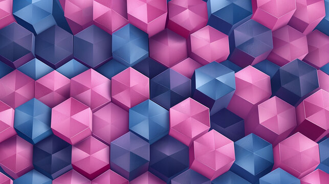 Abstract blue background with a seamless pattern of 3D cubes,Colorful Geometric Triangle Mosaic Texture Art
