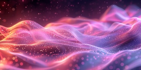 Poster - A colorful, abstract image of a wave with pink and purple hues