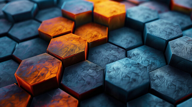 Abstract blue background with a seamless pattern of 3D cubes,Colorful Geometric Triangle Mosaic Texture Art