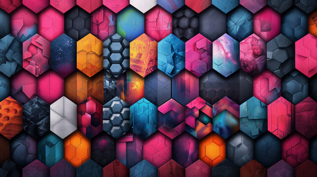 Abstract blue background with a seamless pattern of 3D cubes,Colorful Geometric Triangle Mosaic Texture Art