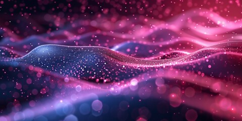 Wall Mural - a pink and blue wave with a lot of sparkles