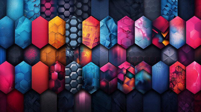 Abstract blue background with a seamless pattern of 3D cubes,Colorful Geometric Triangle Mosaic Texture Art