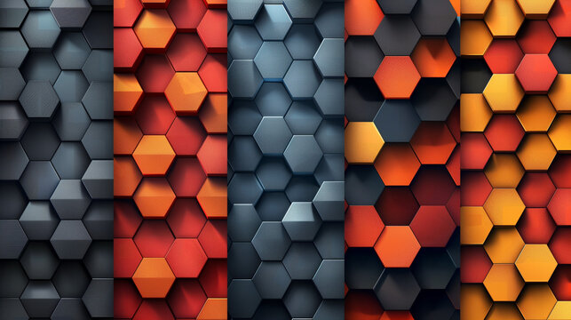 Abstract blue background with a seamless pattern of 3D cubes,Colorful Geometric Triangle Mosaic Texture Art