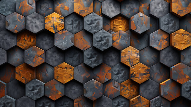 Abstract blue background with a seamless pattern of 3D cubes,Colorful Geometric Triangle Mosaic Texture Art