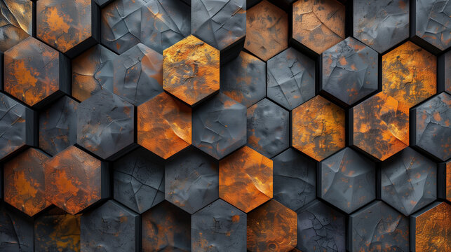 Abstract blue background with a seamless pattern of 3D cubes,Colorful Geometric Triangle Mosaic Texture Art